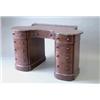 Image 1 : A Gillows Victorian mahogany kidney shape desk with three-quarter gallery, 3 frieze and 6 pedesta...