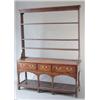 Image 1 : A George III oak dresser with 3-shelf rack and 3 drawers over chamfered legs and potboard, on sti...