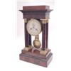 Image 1 : A French Empire period mahogany mantel clock with silvered dial, signed Moinet aine a Paris, enam...