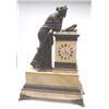 Image 1 : A large late 19th century French bronze and marble mantel clock, statuette of a lady leaning agai...