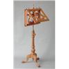 Image 1 : A Victorian satinwood duet music stand, the adjustable slopes with lyre splats, on a fluted turne...