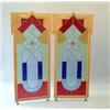 Image 1 : A set of 11 Art Deco satin birch framed sliding doors with geometric multi-coloured leaded glass...