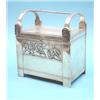 Image 1 : An unusual Continental plated copper casket decorated with classical motifs, 9.5ins. £400-600...