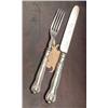 Image 1 : A mahogany cased set of 12 pairs of Victorian silver handled plated dessert knives and forks £300...
