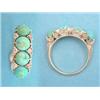 Image 1 : A Victorian 18ct gold half hoop ring set 4 turquoises and diamond points £150-200...
