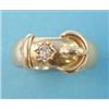Image 1 : A gentleman's Victorian 18ct gold buckle ring set with a diamond £150-200...