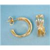 Image 1 : A pair of 18ct 2-colour gold crossover half hoop earrings, 15grms £150-250...