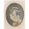 Image 1 : Jean Guy, watercolour on ivory miniature, Seated Georgian lady, signed, oval, 3.5ins. 2.75ins. £1...