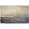 Image 1 : Nineteenth century Dutch School, unframed oil on canvas, Shipping at sea, 18.5ins x 29ins £400-50...