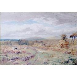 Harry Sutton Palmer (1854-1933) watercolour, 'Moor Scene', signed and dated 1873, 9ins x 12.5ins...