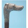 Image 1 : An Edwardian novelty silver parasol handle modelled as a hound's head with enamelled eyes £100-15...