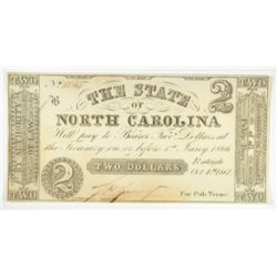 1861 $2.00 N.CAROLINA NOTE AU/UNC