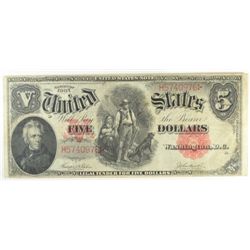 1907 $5.00 U.S. NOTE "WOODCHOPPER" VF-XF