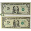 Image 1 : 1981 $1 FDR NOTE MINT ERROR FOLD OVER & 1985 $1 FDR NOTE MINT ERROR CUTTING