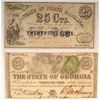 Image 1 : 1863 TWENTY-FIVE CENT STATE OF GEORGIA NOTE & 1864 TWENTY-FIVE CENT STATE OF