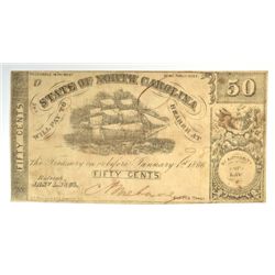 1863 FIFTY CENT STATE OF NORTH CAROLINA NOTE