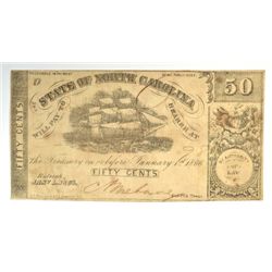 1863 FIFTY CENT STATE OF NORTH CAROLINA NOTE