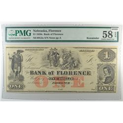 18-- $1 BANK OF FLORENCE, NE PMG 58 EPQ