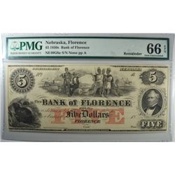 18-- $5 BANK OF FLORENCE, NE PMG 66 EPQ
