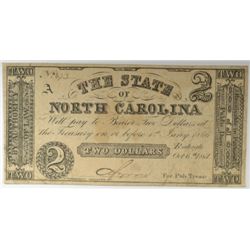 1861 $2 STATE OF NORTH CAROLINA NOTE