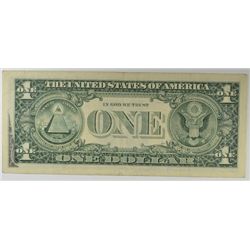 1993 $1 FDR NOTE MINT ERROR WET TRANSFER