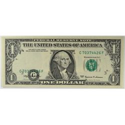 1999 $1 FDR NOTE MINT ERROR OVER PRINT