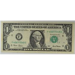 2001 $1 FDR NOTE MINT ERROR CUTTING