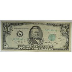 $50.00 FRN STAR NOTE 1950 A VF