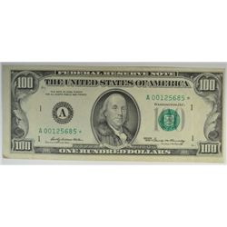 $100.00 FRN STAR NOTE 1969 XF