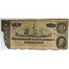 Image 1 : CONFEDERATE $20.00 NOTE 1864 FAIR-GOOD