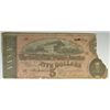 Image 1 : CONFEDERATE $5.00 NOTE 1864 TORN