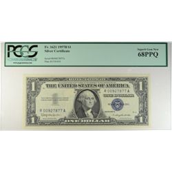 1957 B $1 SILVER CERTIFICATE PCGS 68 PPQ