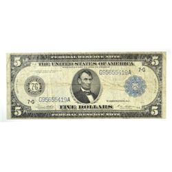 1914 $5 FEDERAL RESERVE NOTE