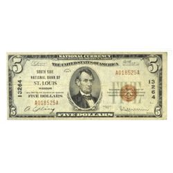 1929 $5 NATIONAL ST. LOUIS, MO #13264