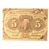 Image 1 : 1862 FIVE CENT US POSTAGE CURRENCY