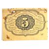 Image 2 : 1862 FIVE CENT US POSTAGE CURRENCY