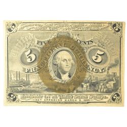1863 FIVE CENT US FRACTIONAL NOTE