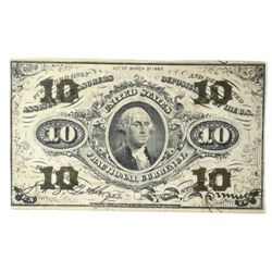 1863 TEN CENT US FRACTIONAL NOTE