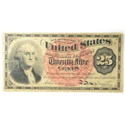 1863 TWENTY FIVE CENT US FRACTIONAL NOTE