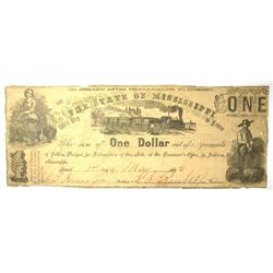 1862 $1 STATE OF MISSISSIPPI NOTE