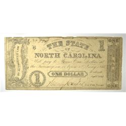 1862 $1 STATE OF NORTH CAROLINA NOTE