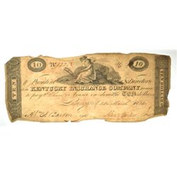 1814 $10 KENTUCKY INSURANCE COMPANY NOTE
