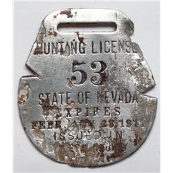1917 Hunting License-state of Nevada