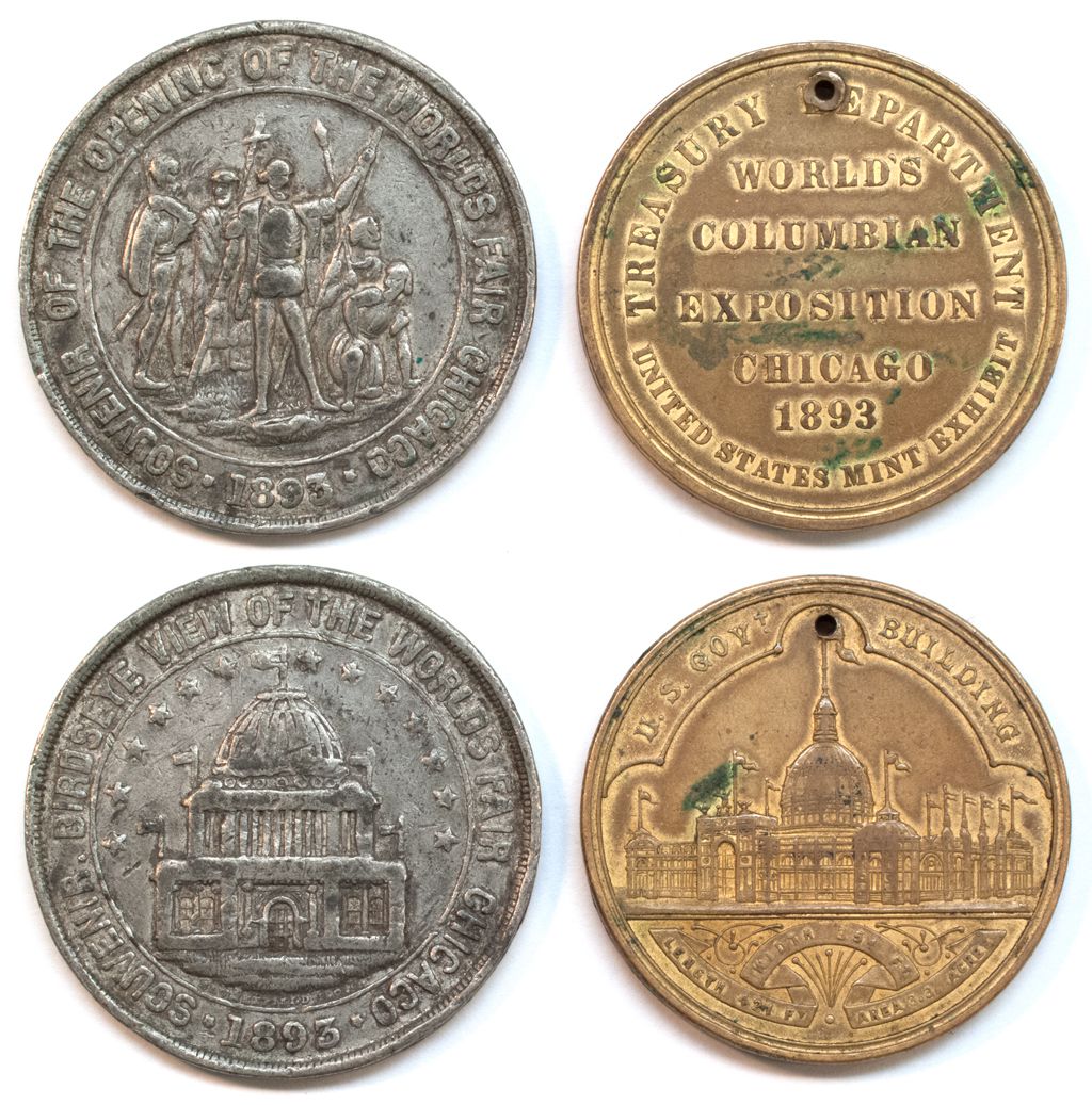 Fair Tokens 1893 and 1895 Exposition and World's Fair tokens