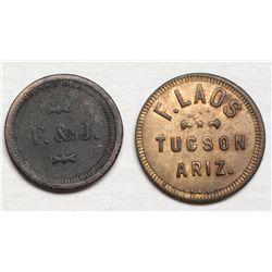 Two Arizona saloon tokens