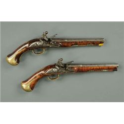 A pair of 18th century Flintlock pistols circa