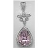 Image 1 : KUNZITE & DIAMOND PENDANT
