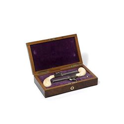 PAIR OF GUNS IN BOX POCKET PERCUSSION