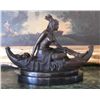 Image 1 : Native American Squaw in Canoe Bronze Sculpture