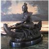 Image 2 : Native American Squaw in Canoe Bronze Sculpture